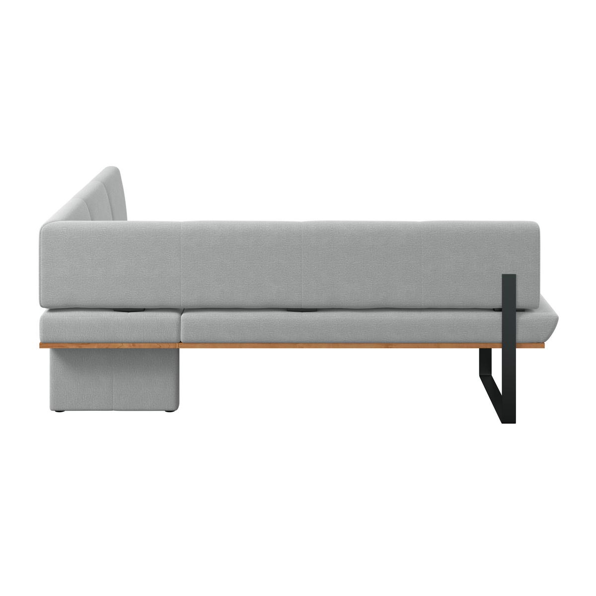 Eckbank Tristan Webstoff hellgrau, S:225x175cm - Hellgrau/Schwarz, MODERN, Holz/Textil (225/175cm) - James Wood