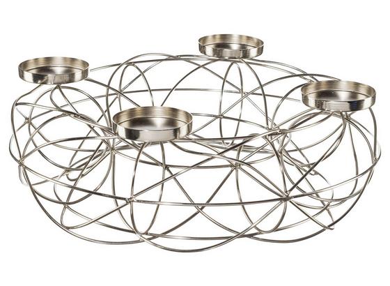 Adventkranz Ø 40 cm - Silberfarben, MODERN, Metall (40mm) Adventkranz Ø 40 cm - Silberfarben, MODERN, Metall (40mm)