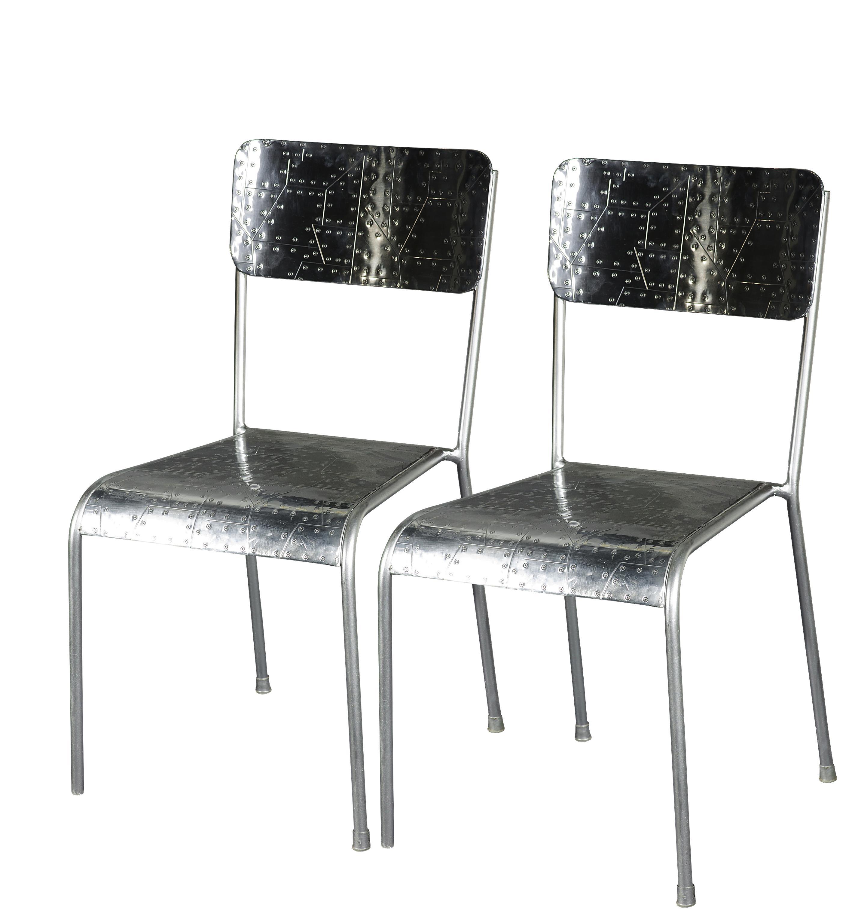 Stuhl Andorra 2-er Set Silberfarben - Silberfarben, Basics, Metall (44/87/43,5cm)