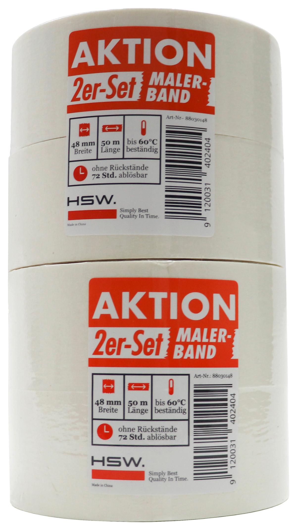 Klebeband-set 2-tlg. 50 M X 48 Mm - Weiß, Basics, Papier (4,8/500cm)