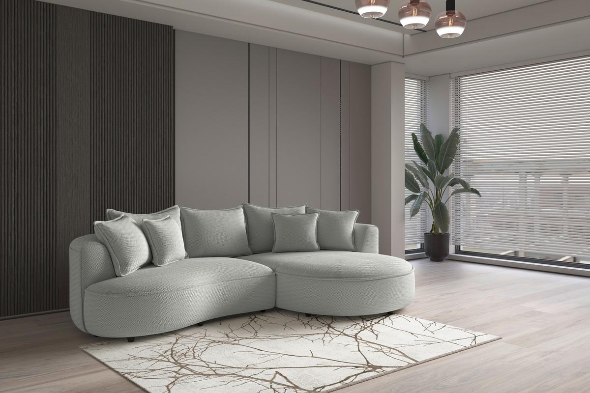 Ecksofa Levi - Jadegrün/Schwarz, MODERN, Textil (287/168cm)