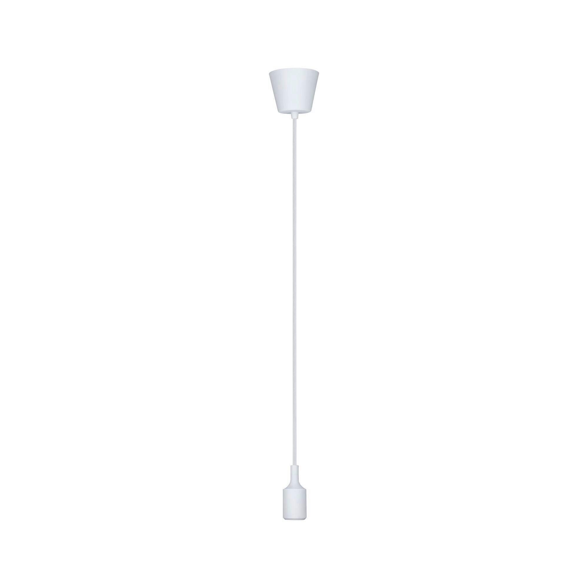 Hängeleuchte H: 200 cm 1-flammig, Silikon Weiß - Weiß, Basics, Kunststoff (9,2/9,2/200cm) - Paulmann