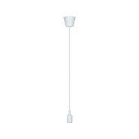 Hängeleuchte H: 200 cm 1-Flammig, Silikon Weiß - Weiß, Basics, Kunststoff (9,2/9,2/200cm) - Paulmann