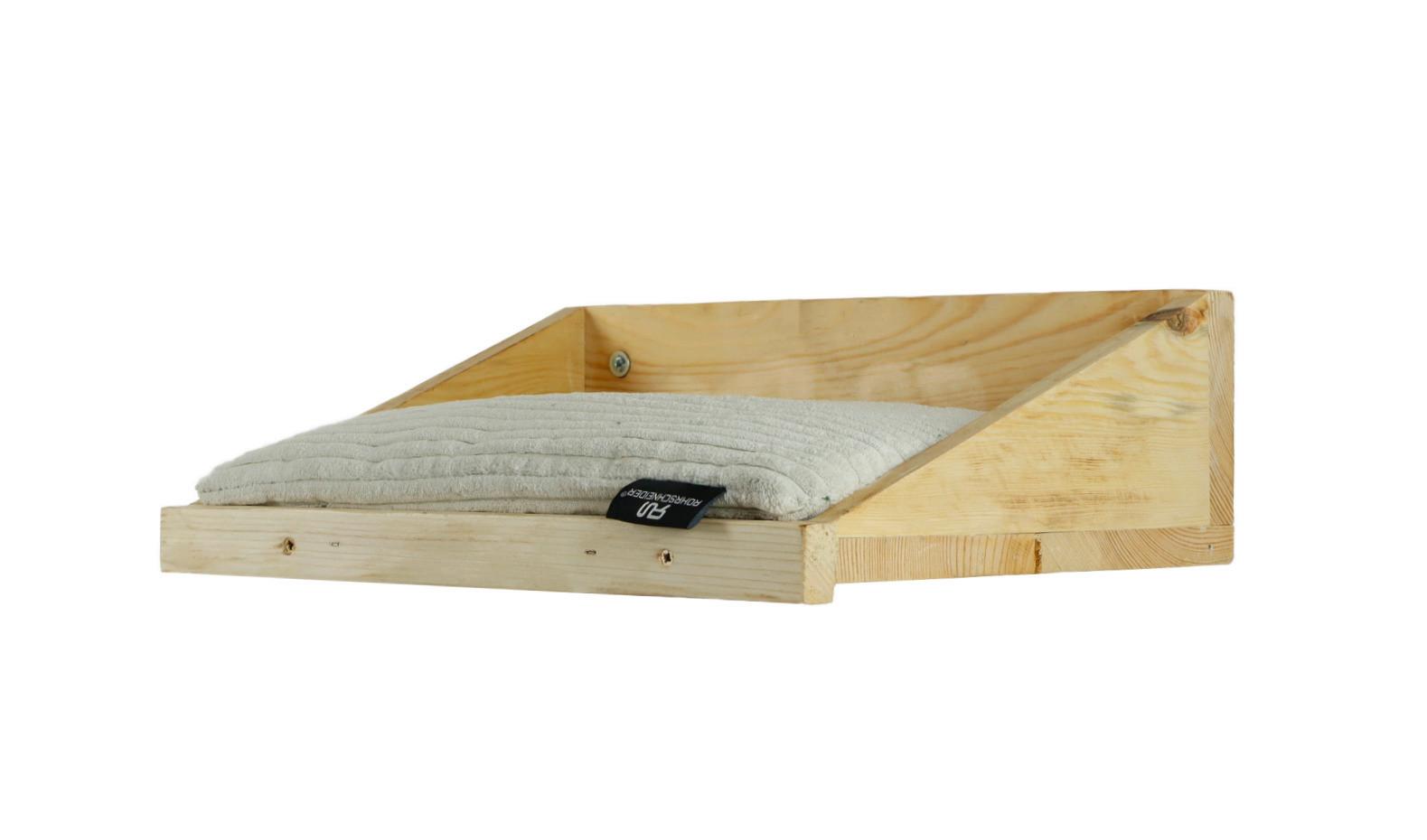 Katzen-Hängesessel Mulde Natur Bezug: Beige, L: 40 cm - Beige/Kieferfarben, Basics, Holz/Textil (40/28/15cm)