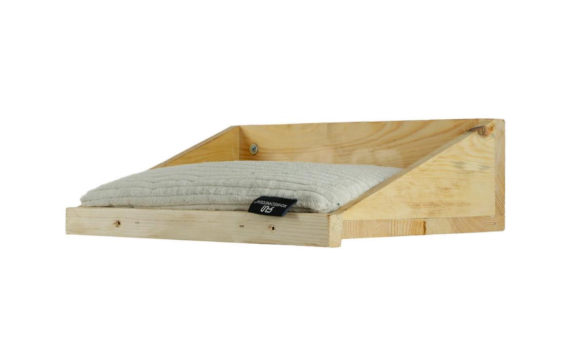 Katzen-Hängesessel Mulde Natur Bezug: Beige, L: 40 cm - Beige/Kieferfarben, Basics, Holz/Textil (40/28/15cm)