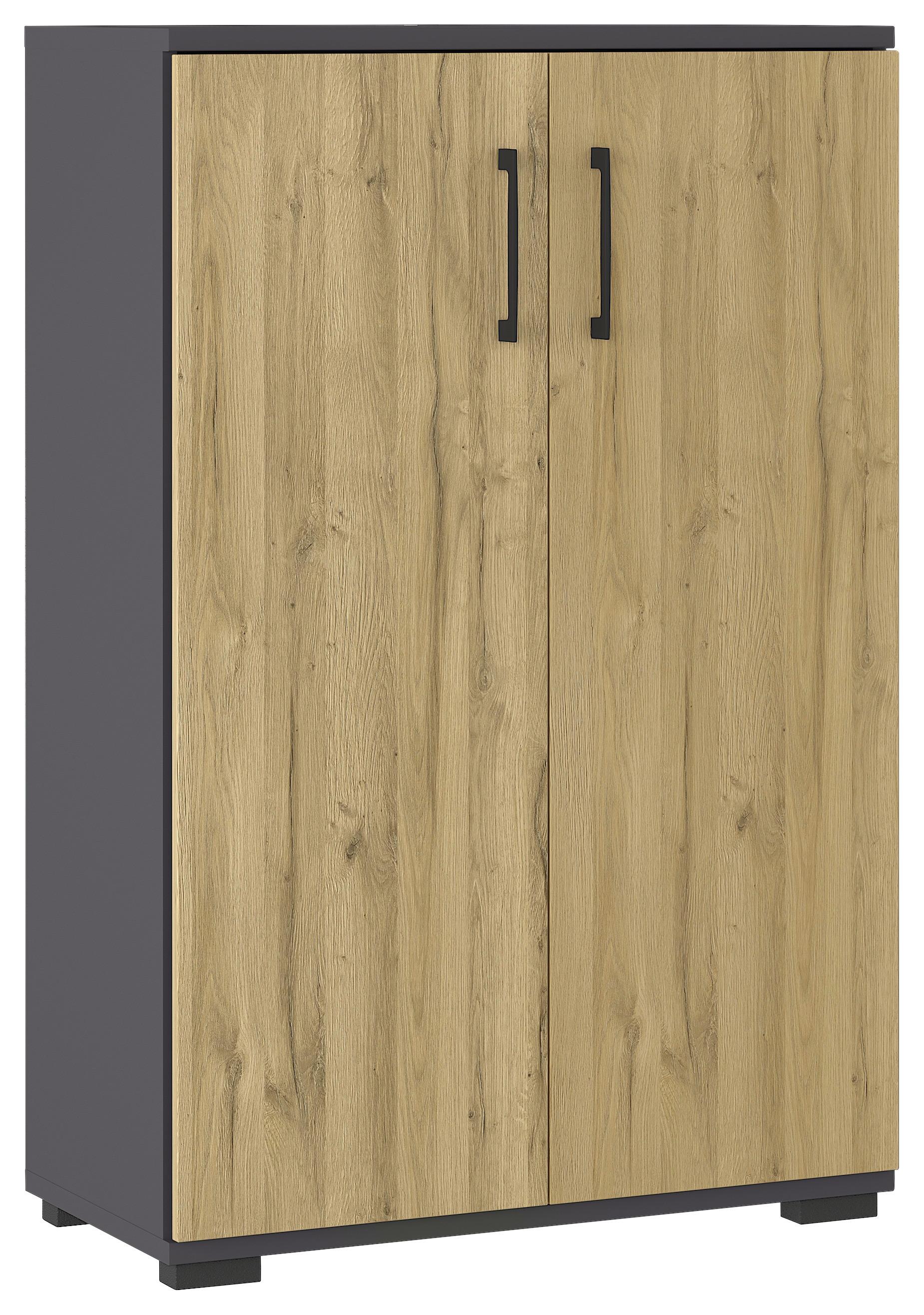 Aktenschrank Gw-Profi Eiche Dekor/Graphitfarben B: 80 cm - Eichefarben/Graphitfarben, KONVENTIONELL, Holzwerkstoff (80/123/40cm) - Germania