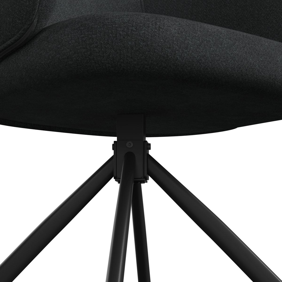 ŽIDLE S PODRUČKAMI LIORA - černá, Moderní, kov/textil (58/84/61cm) - Bessagi Home