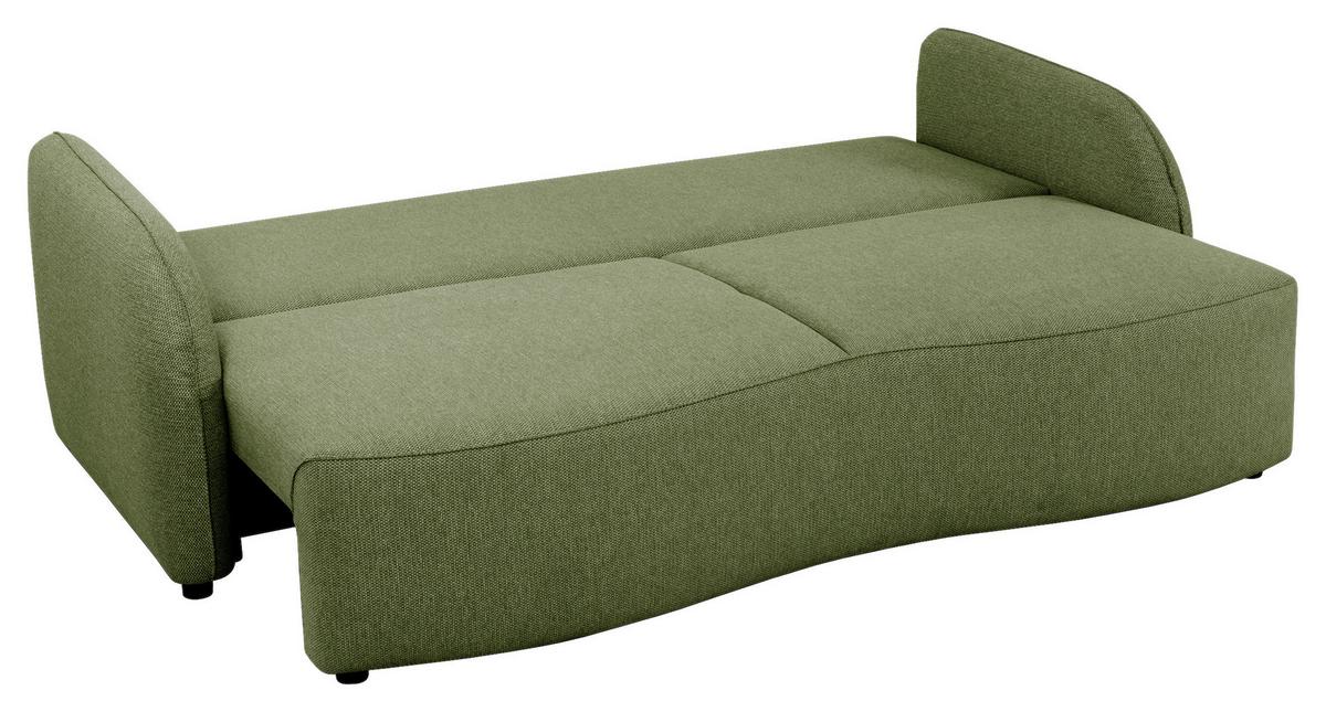 3-sitzer-sofa Bari - Schwarz/Olivgrün, Basics, Textil (215/89/100cm) - P & B