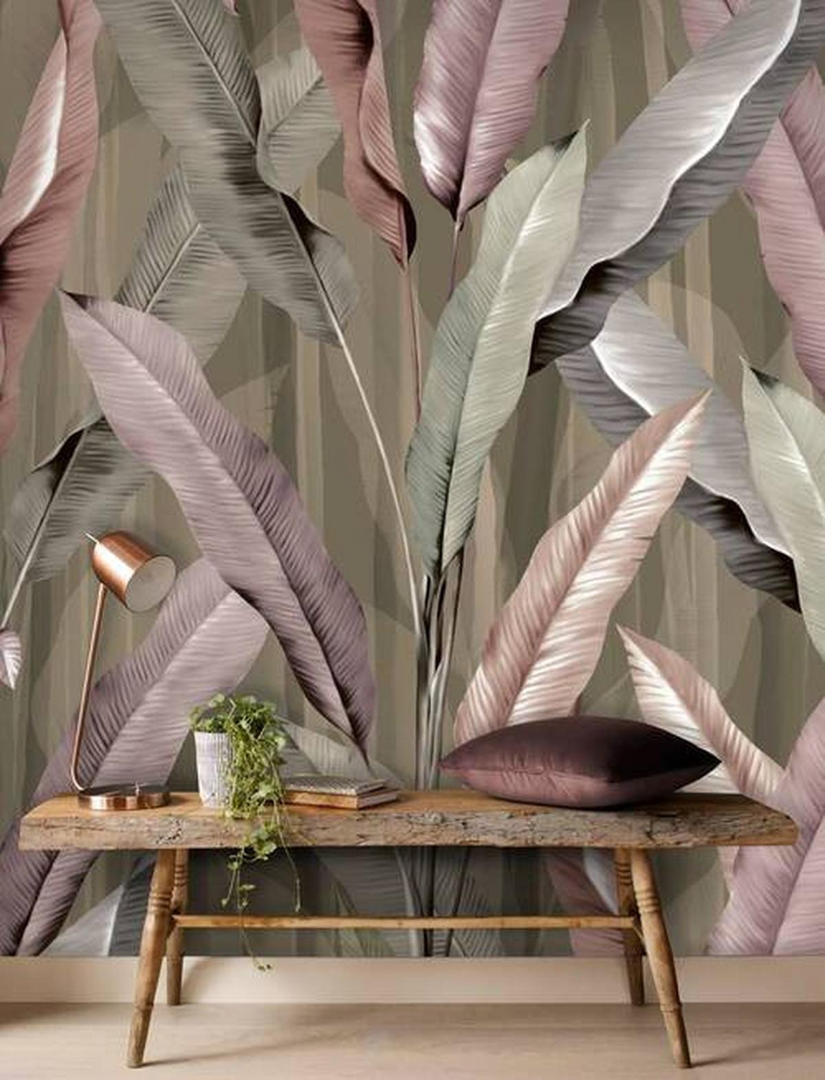 Fototapete Vayen - Altrosa/Grün, Trend, Papier/Kunststoff (200/280cm)