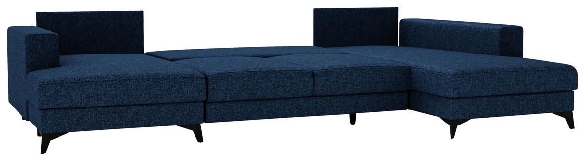 Harvey U Blau U: 156x339x190 Cm - Blau/Schwarz, Design, Textil (156/339/190cm) - Livetastic