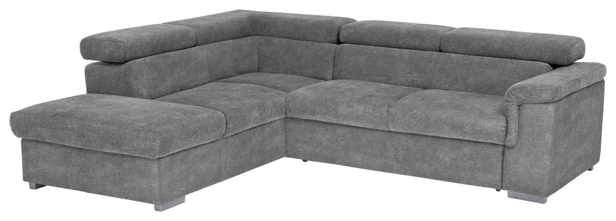 Sedacia súprava MILLA sivá ľavý roh - sivá, Basics, drevo/textil (217/252cm)