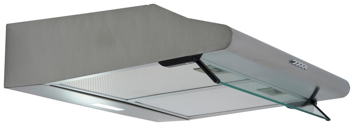 Dunstabzugshaube Tila Edelstahlfarben B: 60 cm, Led - Edelstahlfarben, Trend, Glas/Metall (60/13/50cm) - Respekta