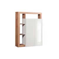Cipősszekrény Dallas 108/138 Cm - Wotan tölgy/magasfényű fehér, Basics, faalapú anyag (108/138/35cm)
