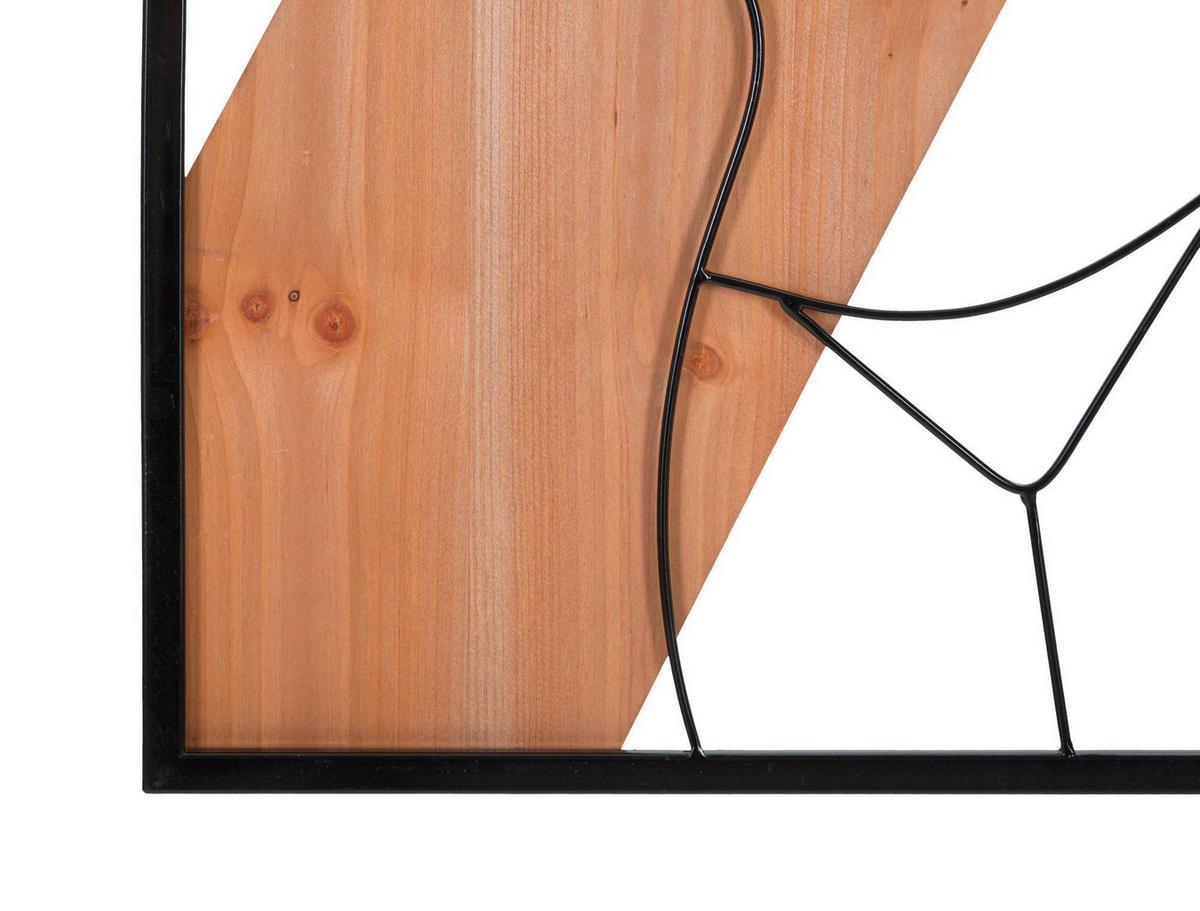 Wanddeko Strip A Iron An Naturfarben, Schwarz B: 50 Cm - Schwarz/Naturfarben, Basics, Holzwerkstoff/Metall (50/90/2cm)