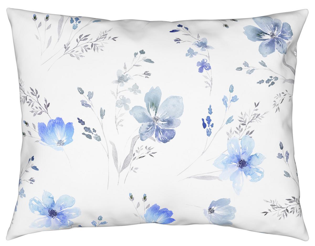 Renforce Bettwäsche 140x200 cm Flower Baumwolle Blau - Blau, ROMANTIK / LANDHAUS, Textil (140/200cm) - James Wood
