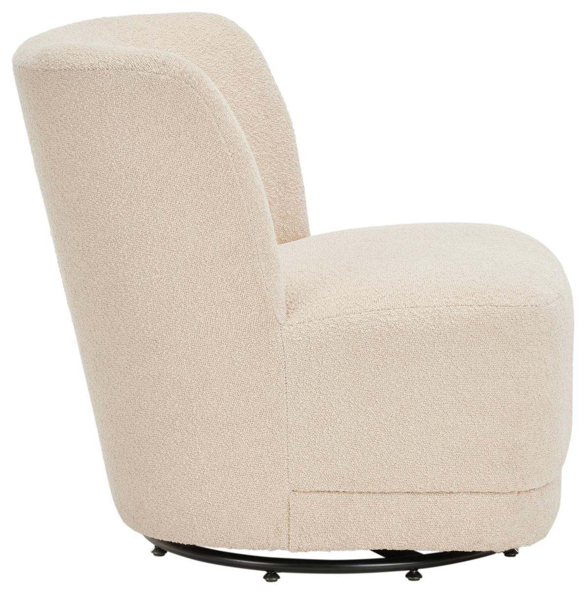 Dizajnové kreslo TURNER, béžové buklé - čierna/béžová, Romantik / Landhaus, kov/drevo (64/71/73cm) - Premium Living
