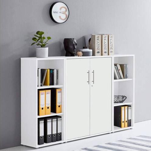 Office Edition B: 173 cm Weiß - Weiß, MODERN, Holzwerkstoff (173/114/33cm) - MID.YOU