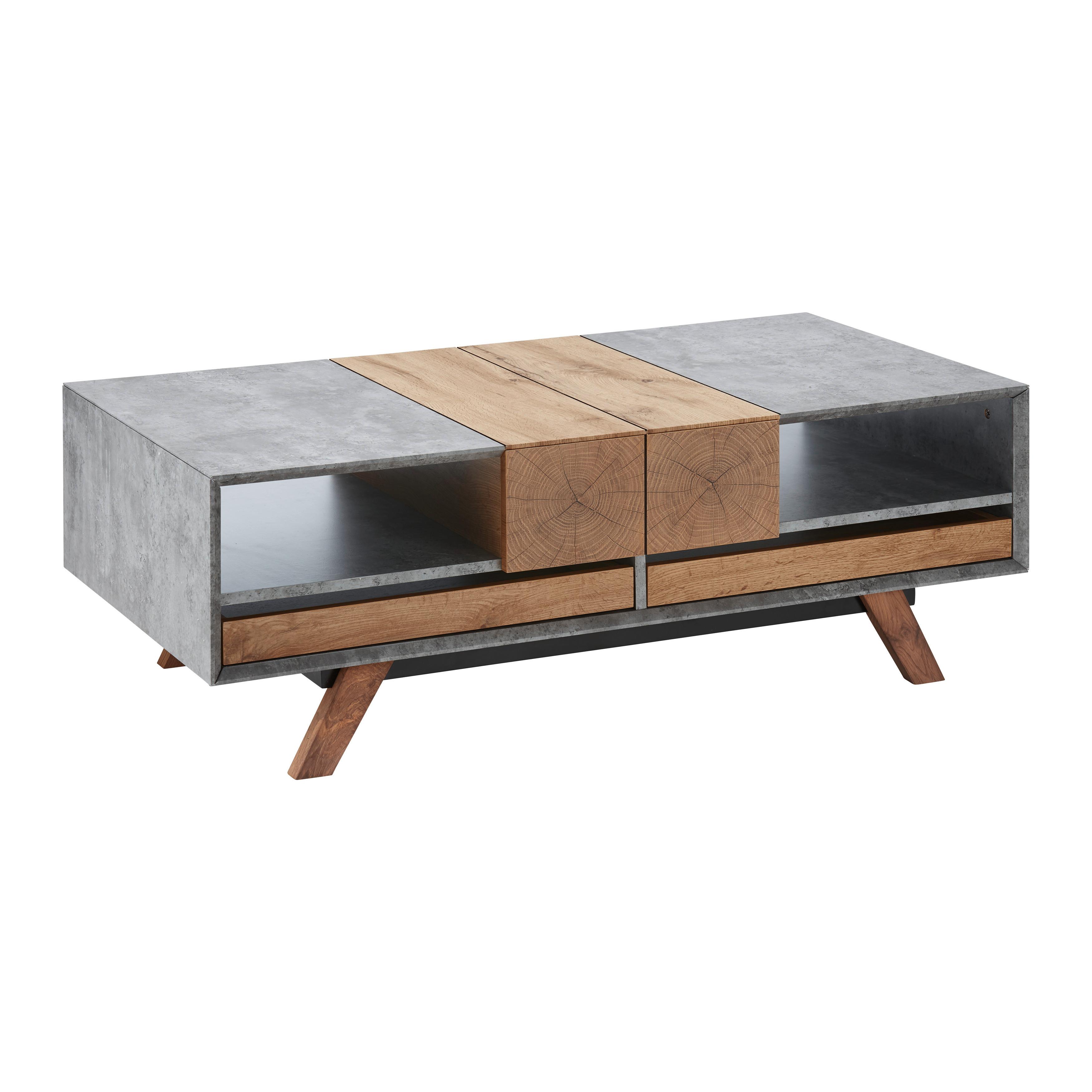 Konferenční stolek CASPER - šedá/barvy dubu, Moderní, dřevo (120/60/42cm) - Modern Living