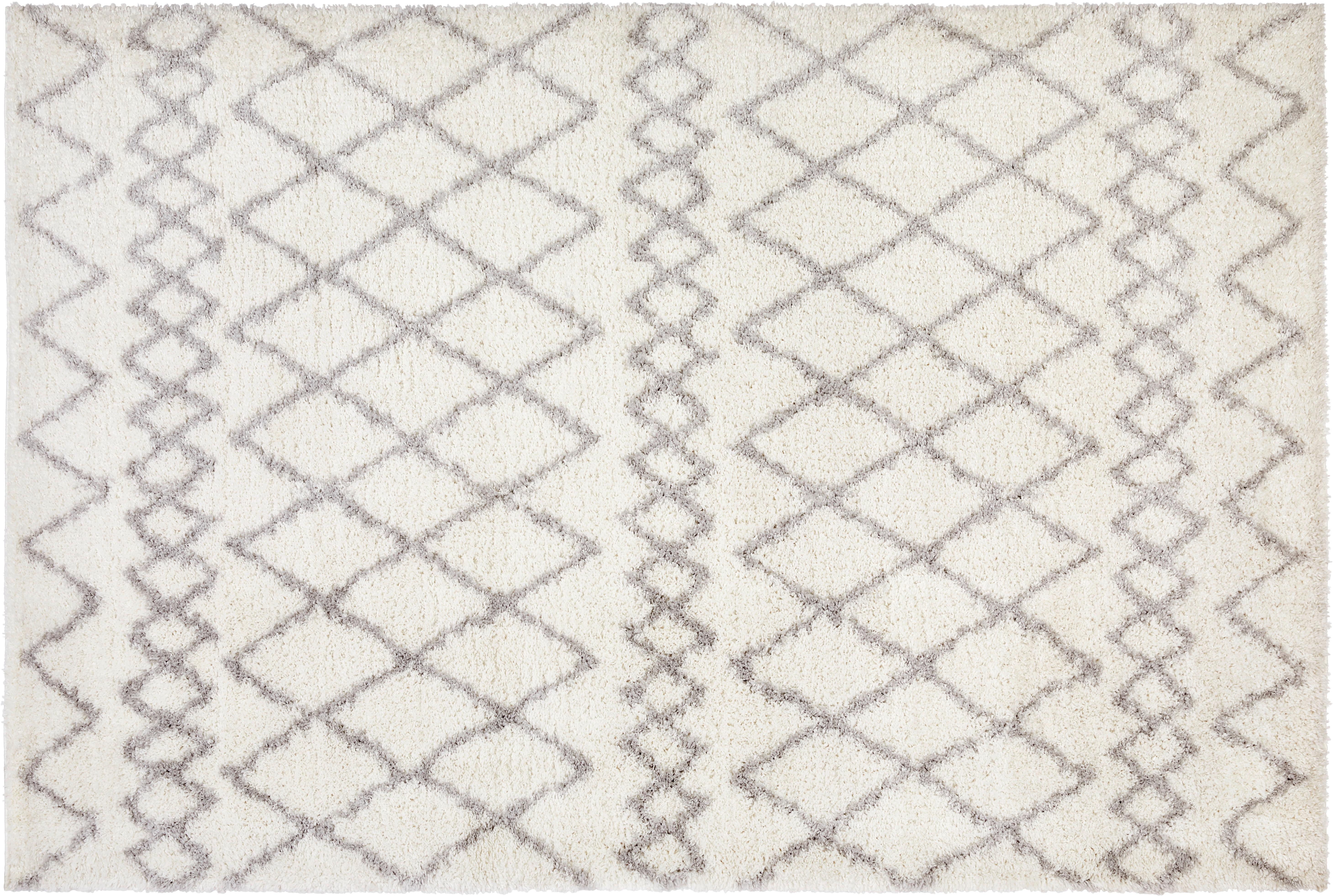 Hochflor Teppich Weiß/Grau Kimi 160x230 cm - Basics, Textil (160/230cm) - James Wood