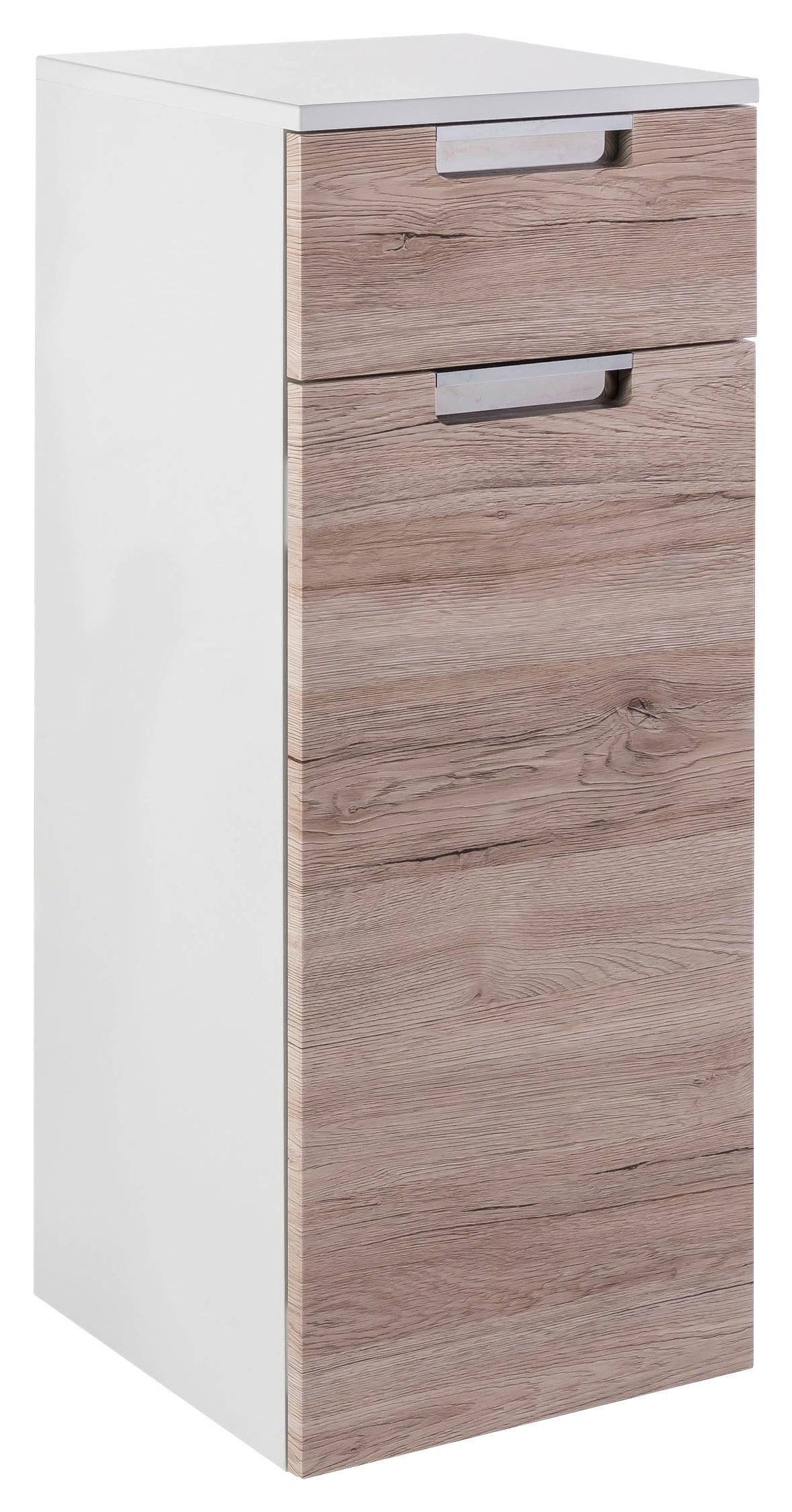 Hängender Unterschrank Mars B: 33 cm Eiche Dekor - Eichefarben/Weiß, MODERN, Holzwerkstoff (33,0/88,5/35,0cm) - MID.YOU