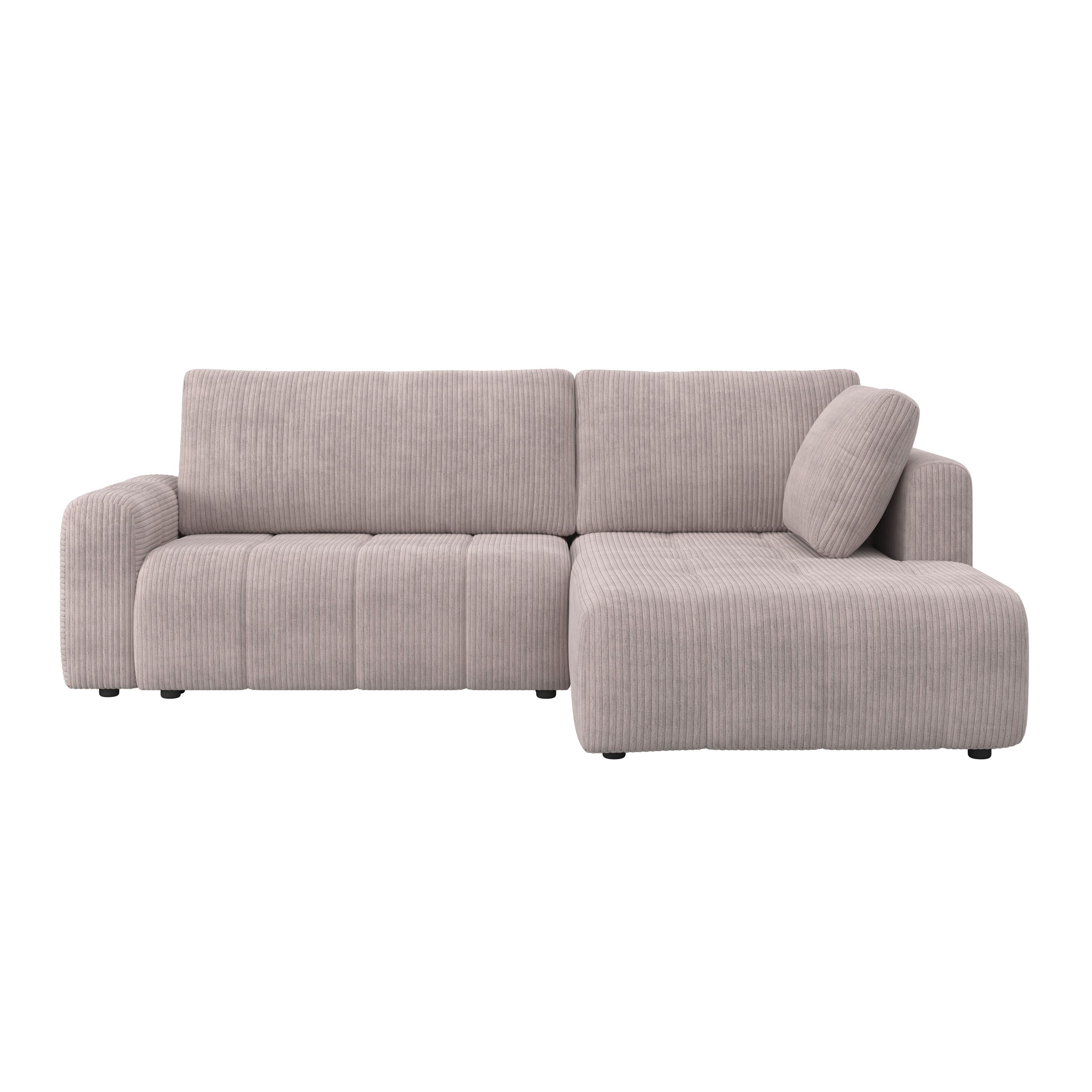Sedací souprava GIA, pravá, světle šedá - černá/světle šedá, Moderní, dřevo/textil (261/94/197cm) - Bessagi Home