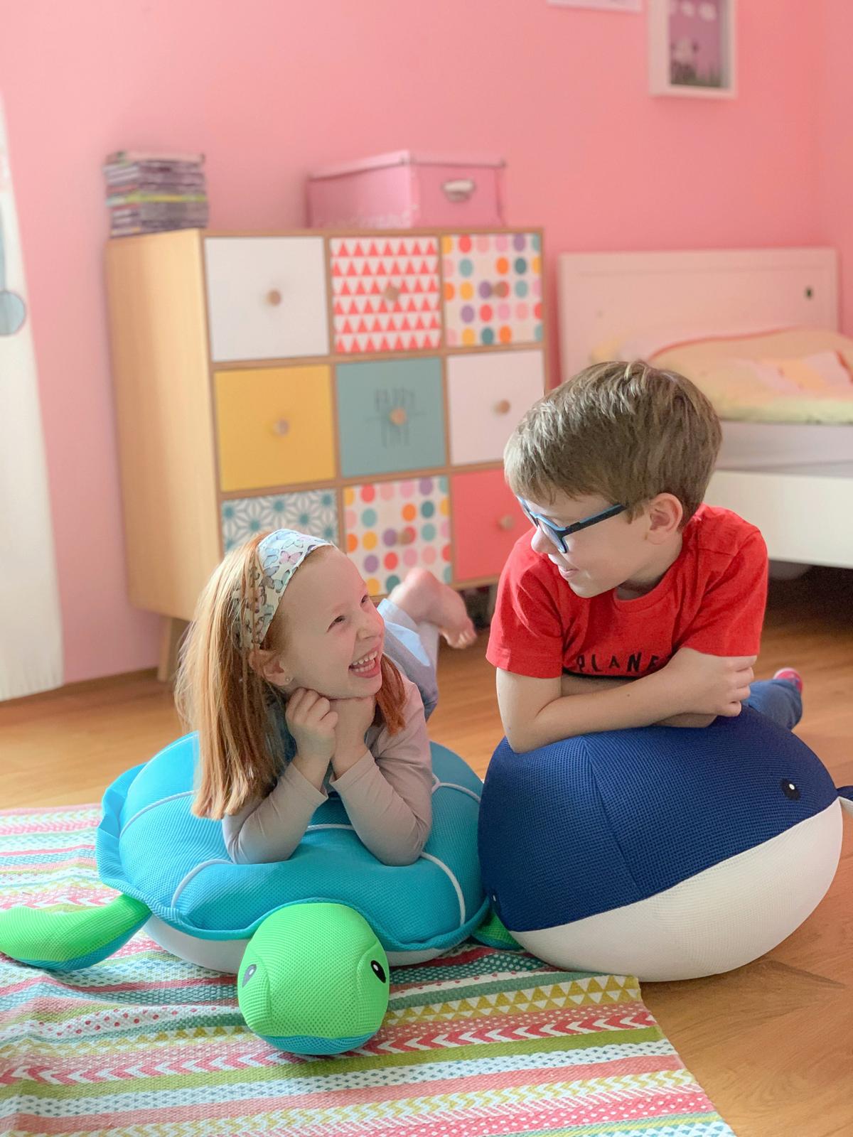 Schwimmtier Schildkröte Hellbau, L/B/H: 82x100x15cm - Hellblau, KONVENTIONELL, Textil (82/100/15cm)