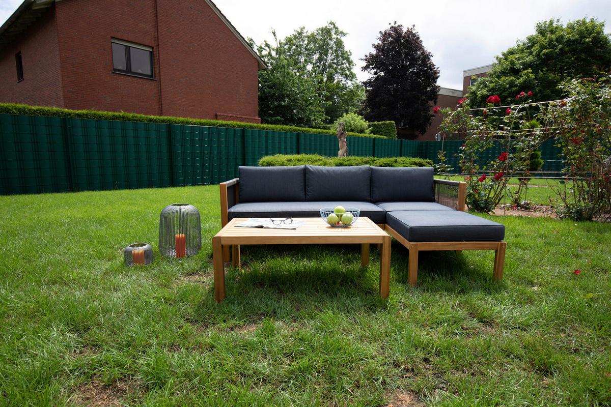 Loungegarnitur Malaga Aus Holz Mit Kissen - Schwarz/Grau, Basics, Holz/Textil (198/132cm) - Acamp