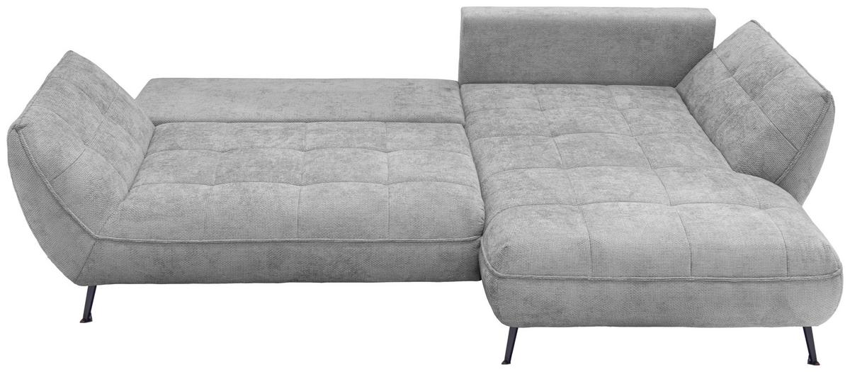 Ecksofa Samoa Hellgrau S: 282x187 cm - Hellgrau/Schwarz, Design, Textil (282/187cm) - Livetastic