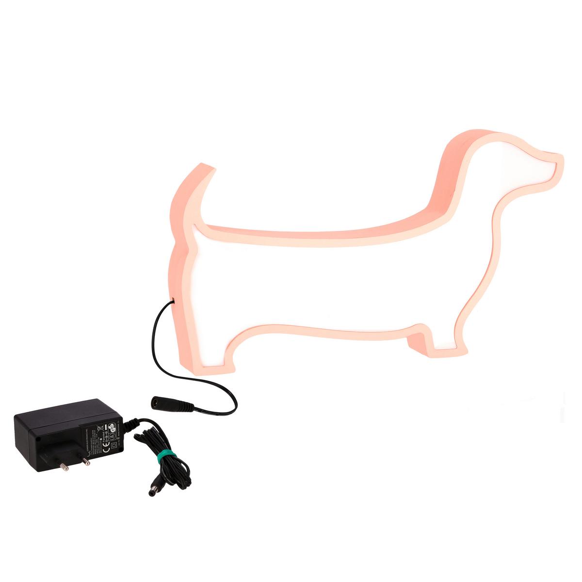 Kindertischleuchte 41-11671 Dog - Pink, Basics, Holzwerkstoff/Kunststoff (32/3.5/18cm)