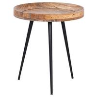Nachttisch Braun/schwarz Massiv H: 50 Cm Ava - Schwarz/Naturfarben, MODERN, Holz/Metall (45/50/45cm) - MID.YOU