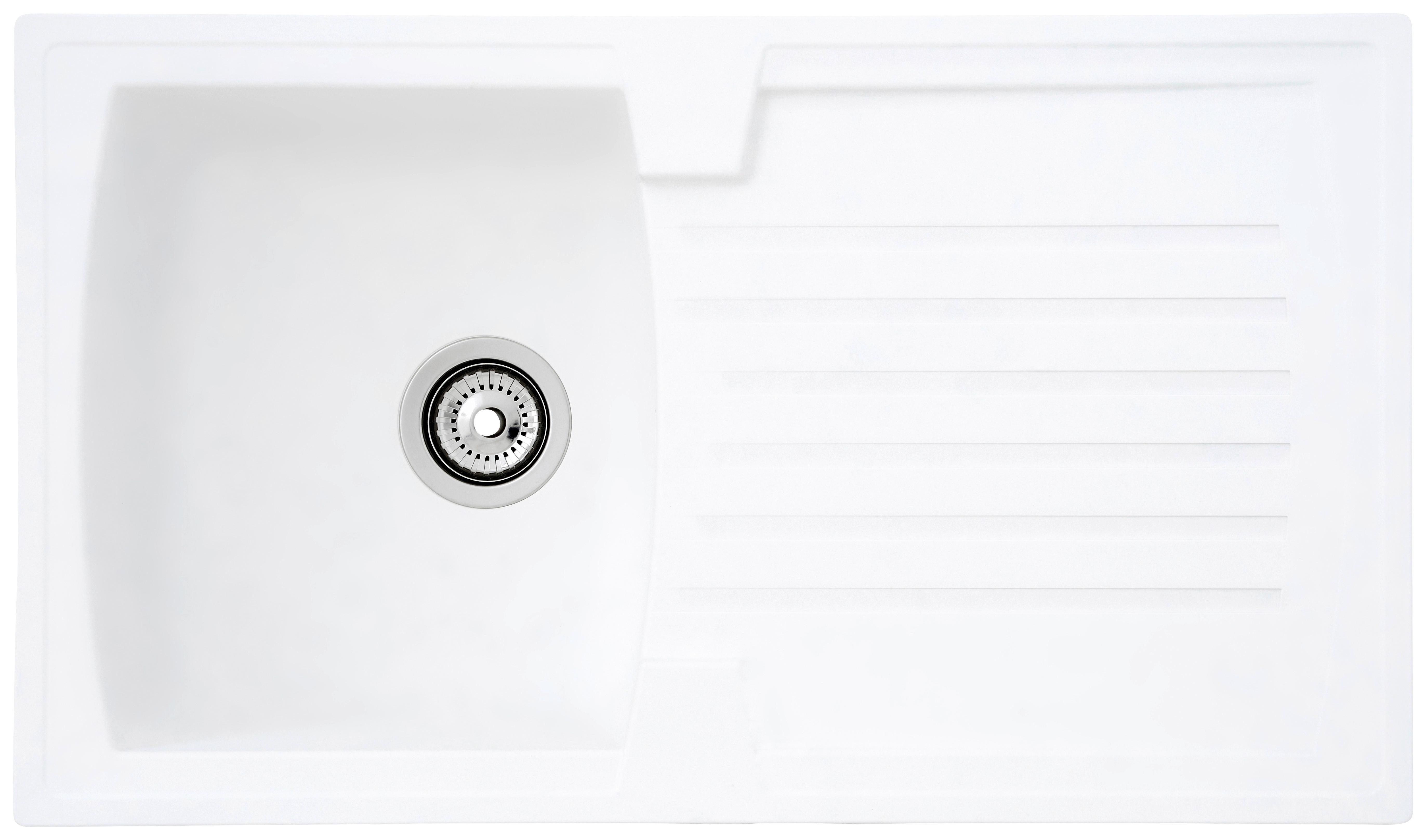 Spüle Respekta Boston Stein Bxt: 86x50 cm - Weiß, Trend, Glas/Kunststoff (86/20/50cm) - Respekta