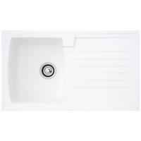 Spüle Respekta Boston Stein Bxt: 86x50 Cm - Weiß, Trend, Glas/Kunststoff (86/20/50cm) - Respekta