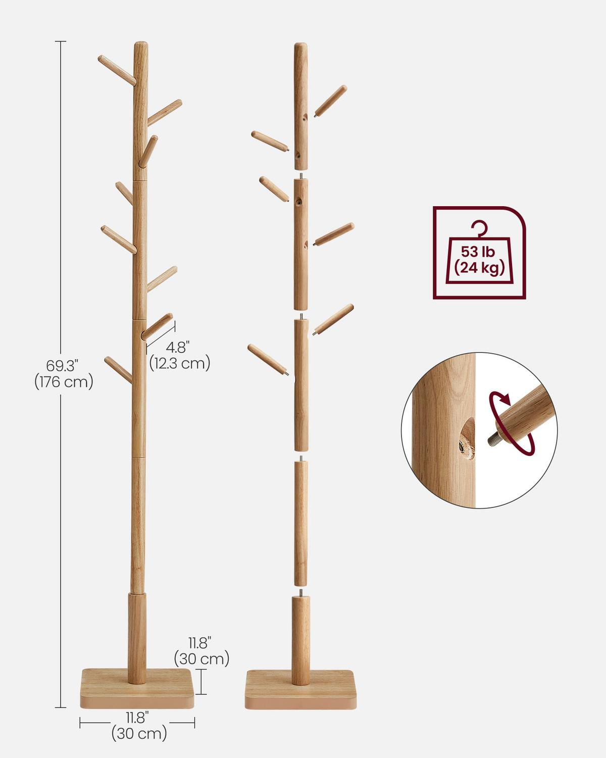 Kleiderständer Ecru B: 30cm - Ecru, Basics, Holzwerkstoff (30/176/30cm)
