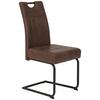 Schwingstuhl Betty Lederlook Braun, B: 43 cm - Schwarz/Braun, KONVENTIONELL, Textil/Metall (43/99/60cm)