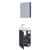 Gästebad Lumia - Anthrazit/Weiß, MODERN, Glas/Keramik (40cm) - MID.YOU