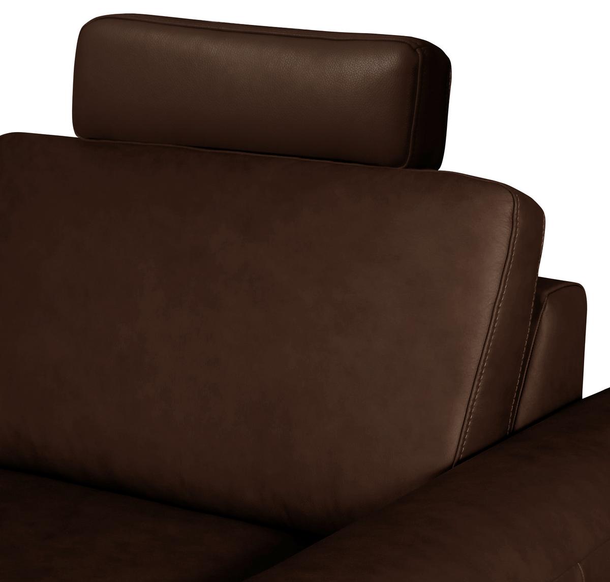 Kopfstütze Spring, Dunkelbraunb: 52 cm - Dunkelbraun, Design, Leder (52/17/14cm) - Livetastic