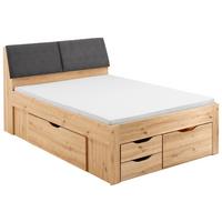 Stauraumbett Mit Bettkasten 140x200 Cm Maxi Eiche Dekor - Eiche Artisan/Grau, KONVENTIONELL, Holzwerkstoff (140/200cm)