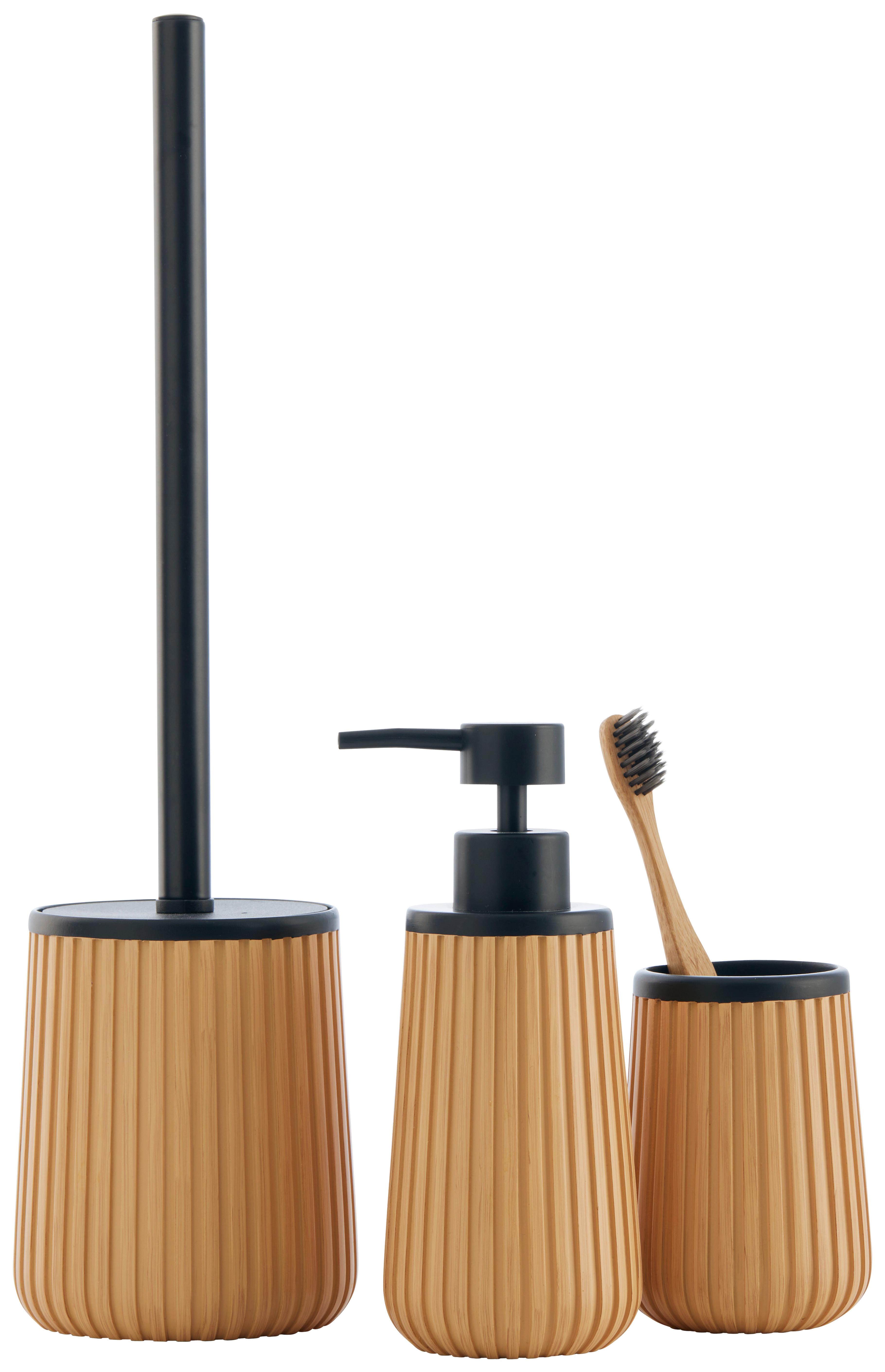 Pohár na zubné kefky LOFT - čierna/piesková, Modern, plast (7,5/10,5cm) - Mömax