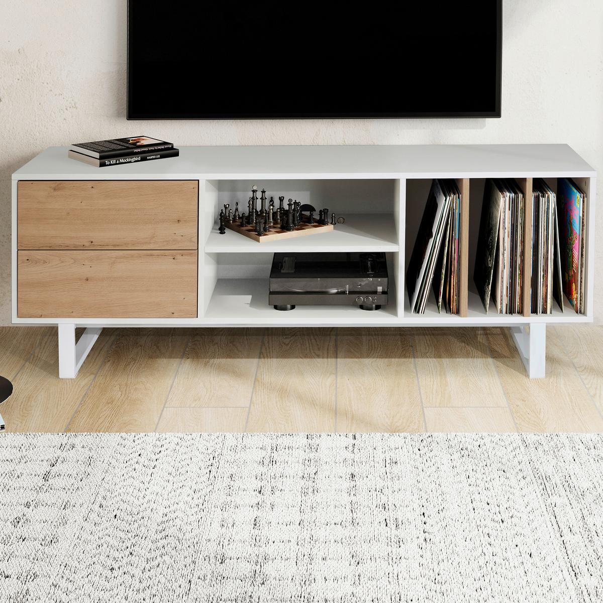 Lowboard Wl6.812 - Eichefarben/Weiß, Design, Holzwerkstoff (150/55/40cm) - Livetastic
