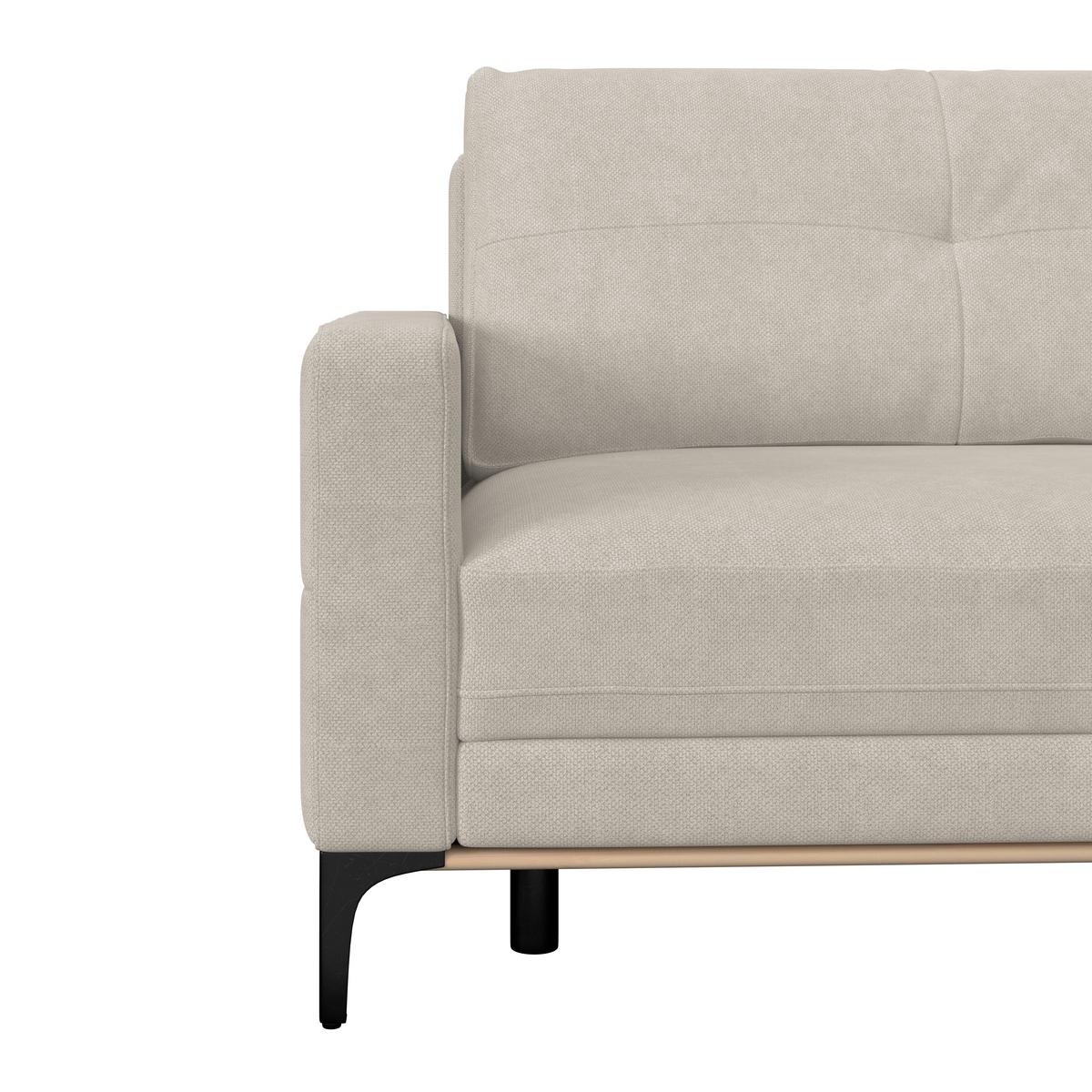 Rohová sedačka BERGAMO, pravá, krémová - černá/krémová, Moderní, kov/textil (238/162cm) - Ondega