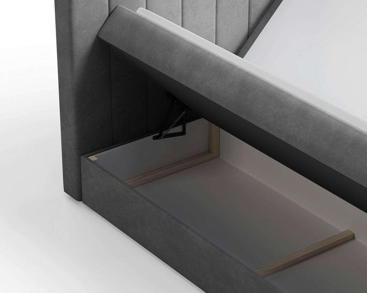 BOXBETT Lila Graphitfaren 160x200cm - Graphitfarben/Schwarz, MODERN, Holz/Kunststoff (160/200cm) - MID.YOU