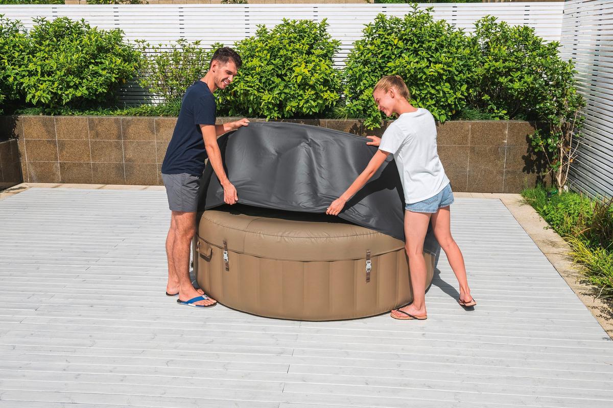 Whirlpoolabdeckung Lenora - Dunkelgrau, KONVENTIONELL, Kunststoff (196/71cm) - Bestway