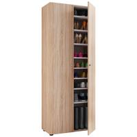 Schuhschrank Vandol Eiche Dekor B: 71 cm - Schwarz/Sonoma Eiche, Design, Holzwerkstoff (71/180/39cm) - MID.YOU