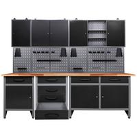 Werkbank-Set Entdecker B: 240 cm Anthrazit/Grau - Anthrazit/Grau, Basics, Holz/Metall (240/205/60cm)