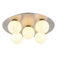 LED-Deckenleuchte 56140-5D - Weiß/Nickelfarben, Design, Glas/Metall (50/15,5cm) - Globo