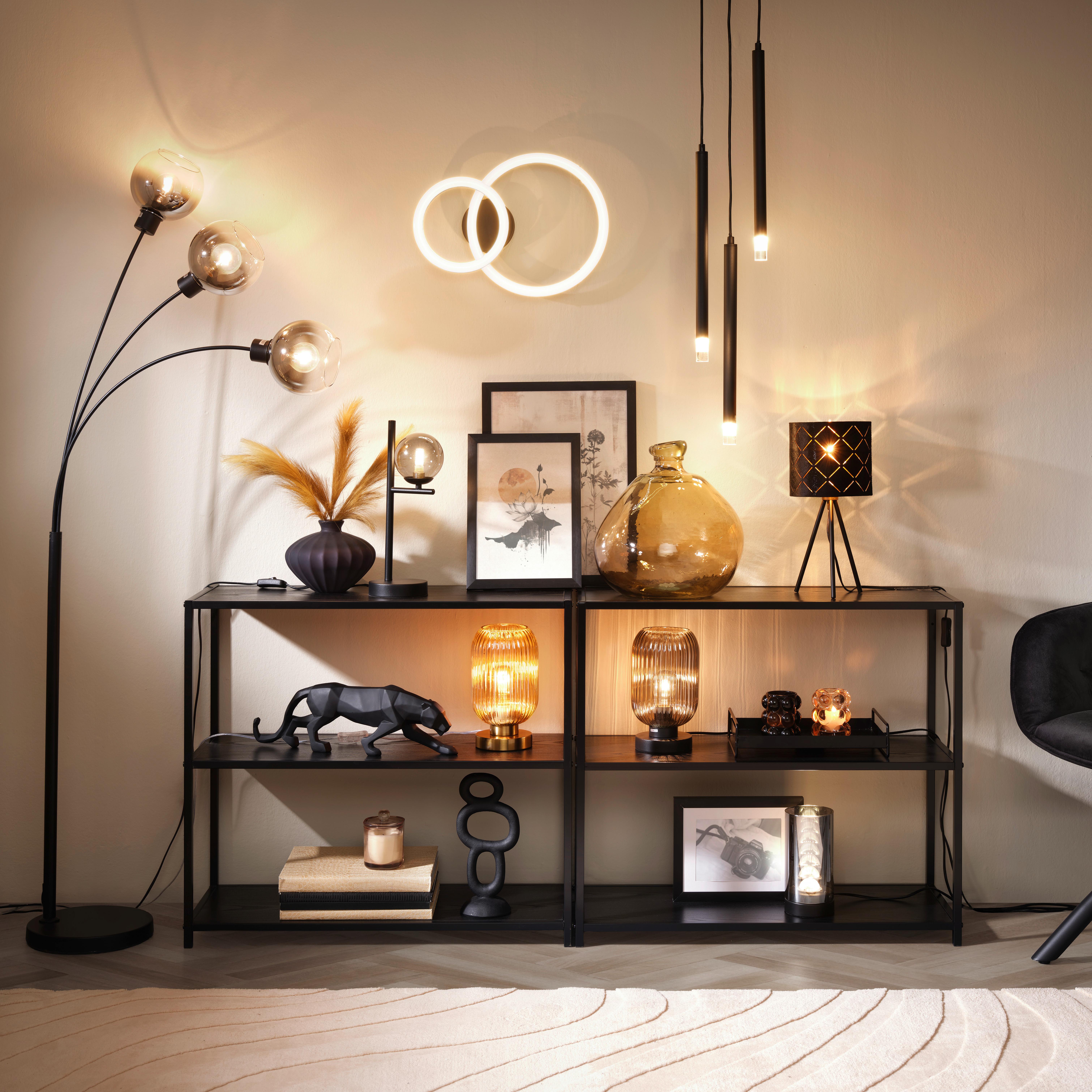 STOJACÍ LAMPA GITTI - černá, Moderní, kov/plast (63/160cm) - Mömax