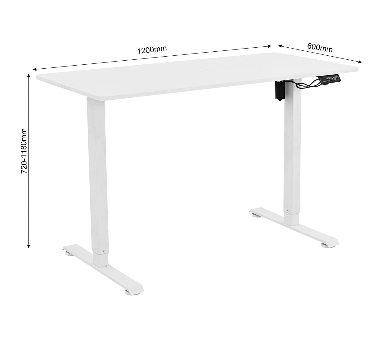 PSACÍ STŮL CHARLIE - bílá/černá, Moderní, kov/kompozitní dřevo (120/60/72-118cm) - Mömax