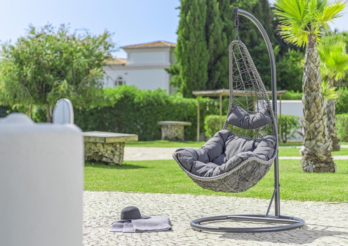 Függőfotel Kim - fekete/szürke, Modern, műanyag/textil (100/199/100cm) - Luca Bessoni