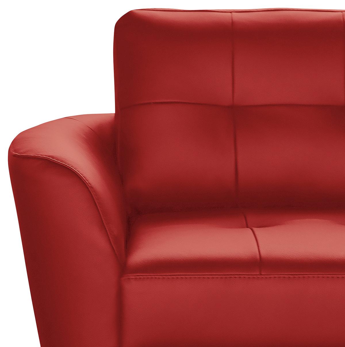 Ecksofa Nordic Rot S: ca. 236x190 cm - Buchefarben/Rot, Design, Leder/Textil (236/190cm) - Livetastic