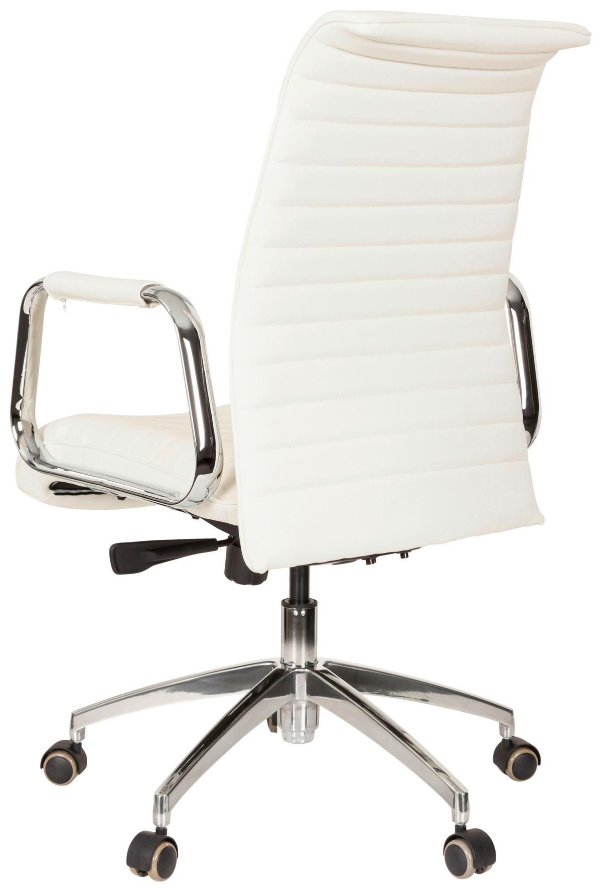 Drehstuhl Aspera 10 Cremefarben - Silberfarben/Creme, MODERN, Leder/Kunststoff (59/114/50cm) - MID.YOU